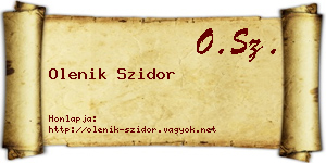 Olenik Szidor névjegykártya